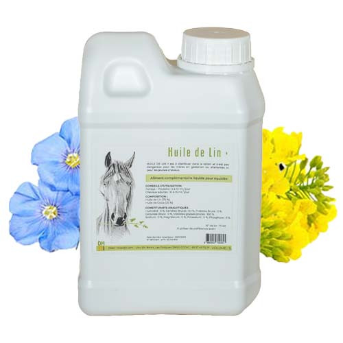 Huile De Lin Alimentaire pour Chevaux Bottes - Linseed Huile For Horse