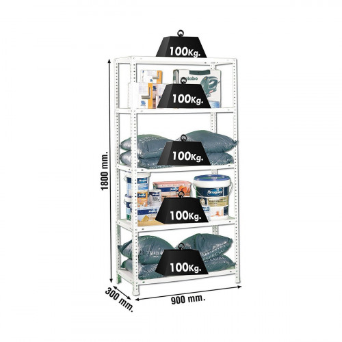 Étagère Simon Rack Comfort 5/300 Métal 5 Etagères 500 kg (180 x 90 x 30 cm)